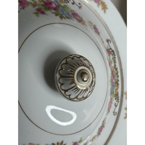 Maruichi Sugar Bowl Creamer Server China Set 40s Pink Roses Gold Discontinued - Picture 9 of 16